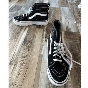 VANS Womens Sentry Sk8-Hi WC Sneakers 6.5 Black Suede Canvas Skate Lug Shoes